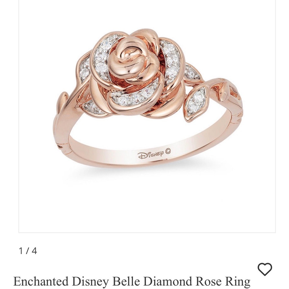 Disney Rose Gold Floral Diamond Ring